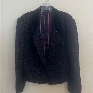 Vintage Liz Claiborne Sport Elegant Black Tweed Blazer with Colorful Details